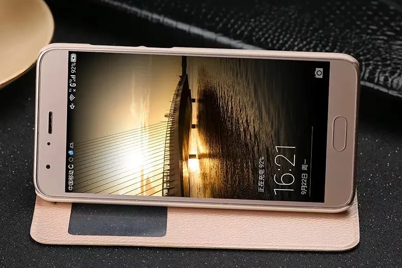 Лидер продаж Мода Smart оригинальный вид окна флип PC кожаный чехол Fundas на Huawei Honor 9