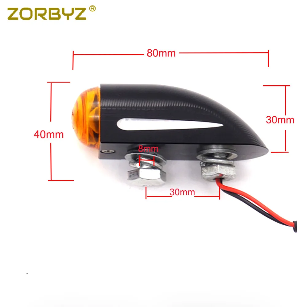 ZORBYZ мотоцикл черный CNC Пуля указатель поворота лампа для Кафе Гонщик Поплавок