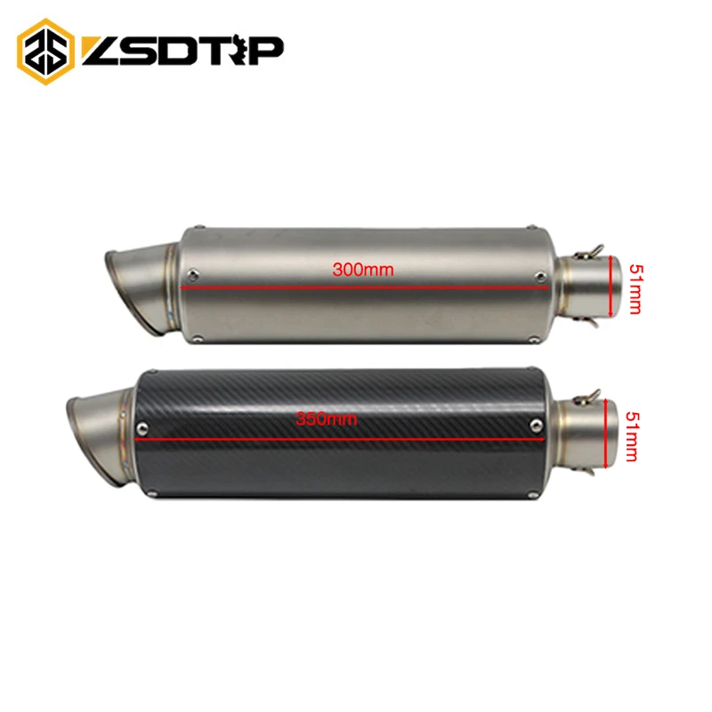 

ZSDTRP 51mm 61mm Universal Motorcycle dirt bike exhaust escape Modified Scooter AK Exhaust Muffle For Off Road Motocross