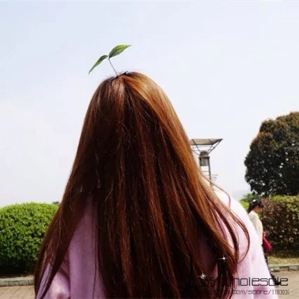 

Free shipping 50pcs/lot Funny Growing Grass Hair Clip Pin Bean Sprouts Green Plants Prank Joke Party Cosplay Supply Gifts