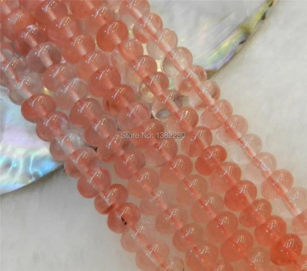 

! Wholesale 4x6mm Watermelon Tourmaline Gems Rondelle loose Beads 15" 2 pieces / lot jewelry JT6572