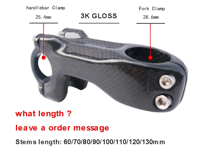 gloss 25.4X28.6 mm Матовая/глянцевая 3K Углеродное волокно для велосипеда MTB дорожный стволовый велосипед части Frok диаметр 28,6 мм 31,8 мм Диаметр руля 25,4 мм 31,8 мм - Цвет: gloss 25.4X28.6 mm
