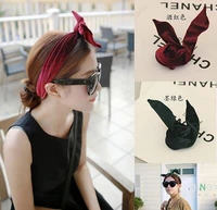 1pcs cute velvet bunny wire wrap headband hair band women girls hair accessories turban bandage on head bandana