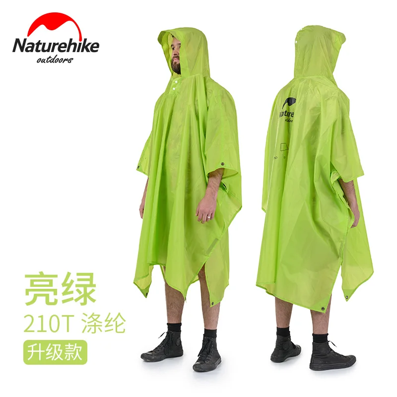 Naturehike открытый альпинистский ходьба 3 в 1 пончо триады для заземления тент плащ открытый плащ с фабрики - Цвет: 210T Green