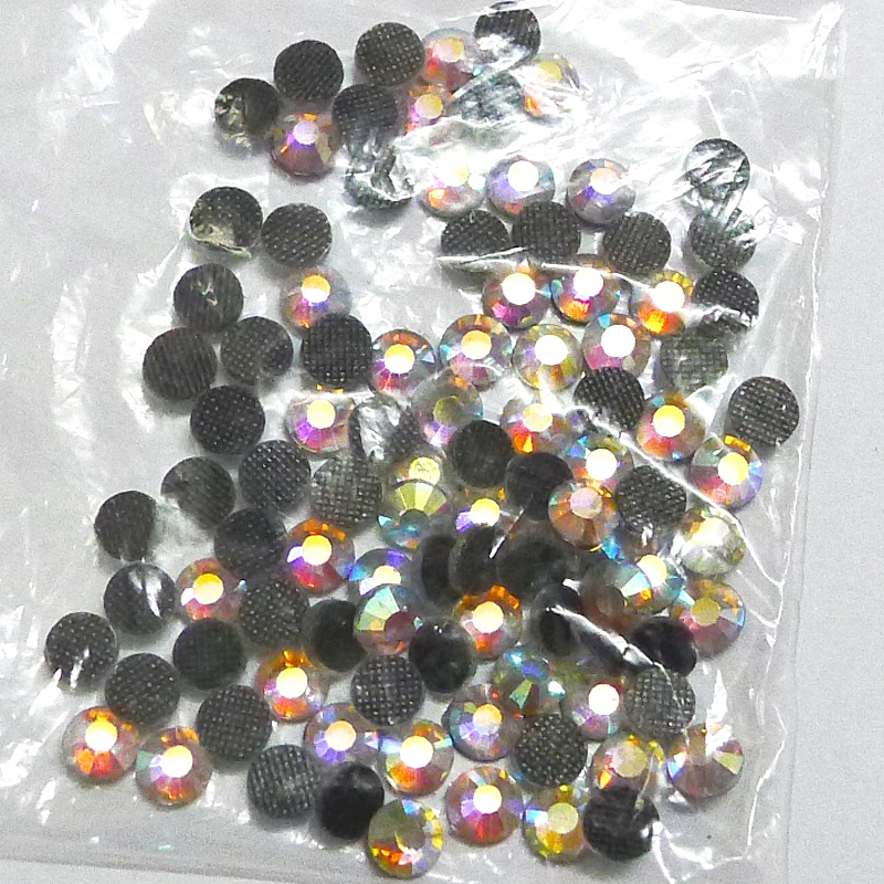140 шт. SS16 AB прозрачные с плоской задней поверхностью блестящими стразами отделка
