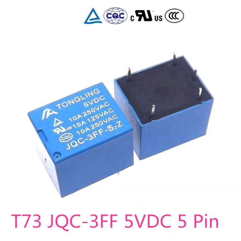 

8pieces of relays 5 v 10A 250VAC JQC-3FF T73 power relays new good quality for SRD-5VDC-SL-C