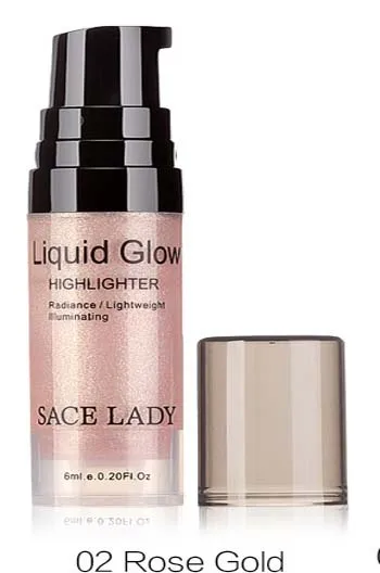 02 Rose Gold SACE LADY макияж хайлайтер осветитель контуринг макияж осветлитель для лица консилер жидкий хайлайтер праймер бронзатор для лица свечение - Цвет: 02 Rose Gold