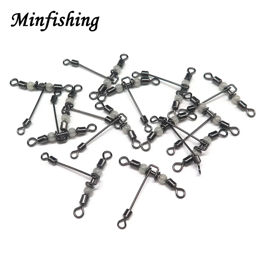 Minfishing 10 шт. 3 ходовые Вертлюги рыболовные Поворотные поперечные лески со