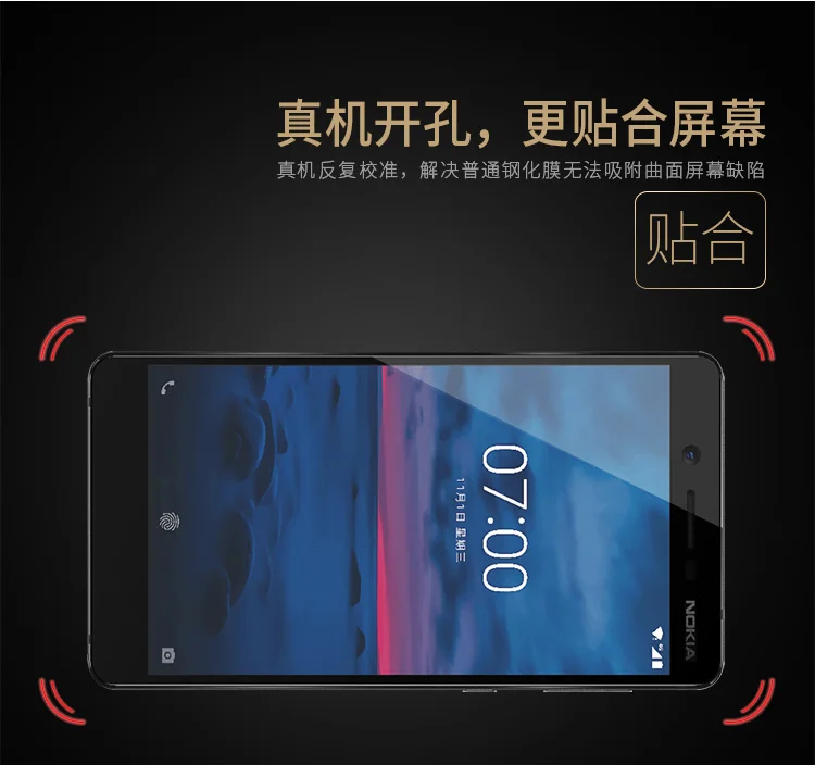 Закаленное стекло 9H 3D для Nokia 7 полноразмерная Взрывозащищенная защитная пленка 5