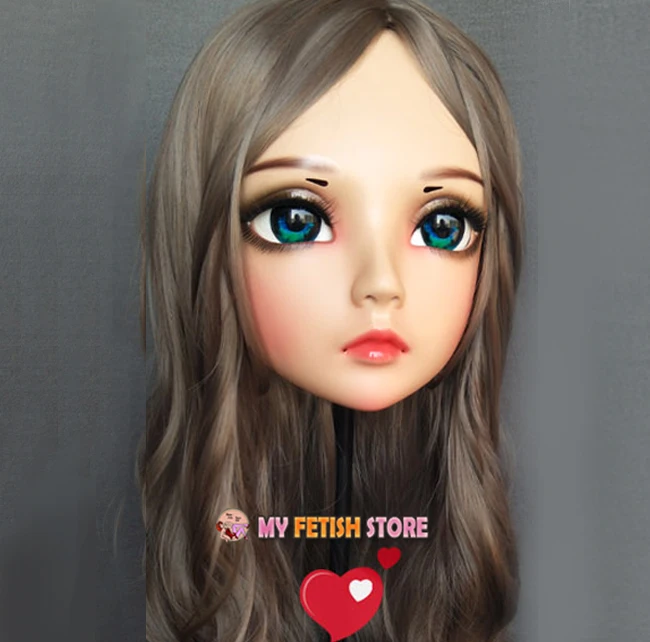 (Xi-01) Женская милая девочка каучуковые полуголовы Kigurumi BJD Eyes Crossdress Косплей