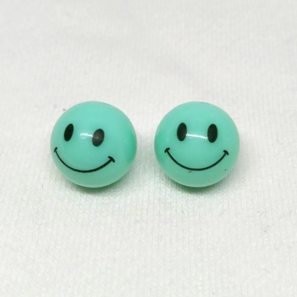 10 шт. 14 мм smiley face узор круглые осветляющие бусины из смолы, браслет серьги аксессуары для изготовления украшений, популярный - Цвет: Color 5