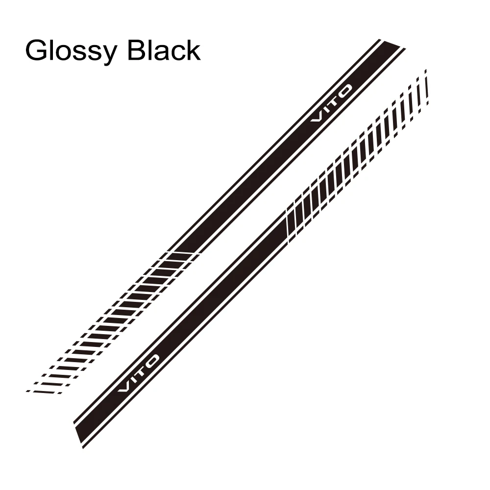 Glossy Black 2 шт., автомобильные наклейки в полоску, виниловые Авто стильные графические наклейки, стильные автомобильные аксессуары для Mercedes Benz Vito V Class W447 V260 - Color Name: Glossy Black