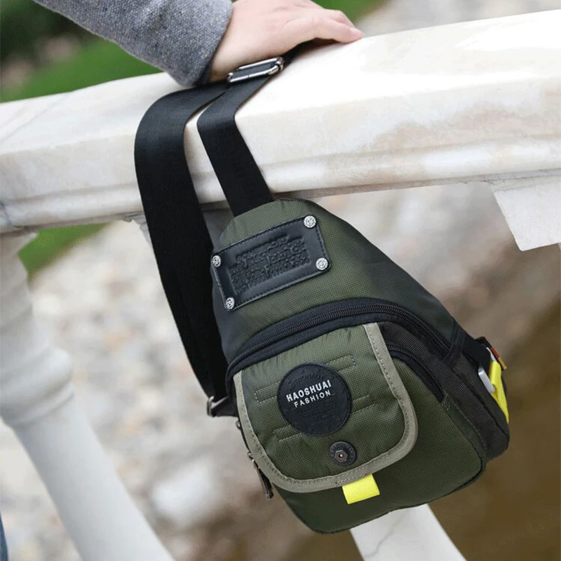 Высокое качество нейлон Для мужчин груди сумки через плечо на заднюю панель