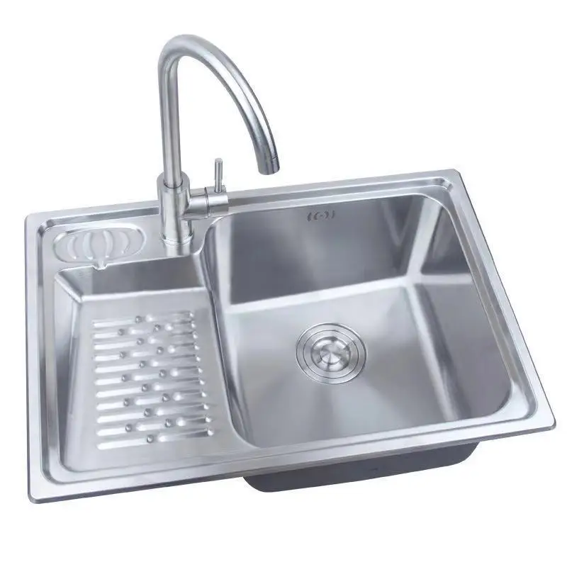 Кухонная раковина из нержавеющей стали готовая матовая Одиночная для кухни над