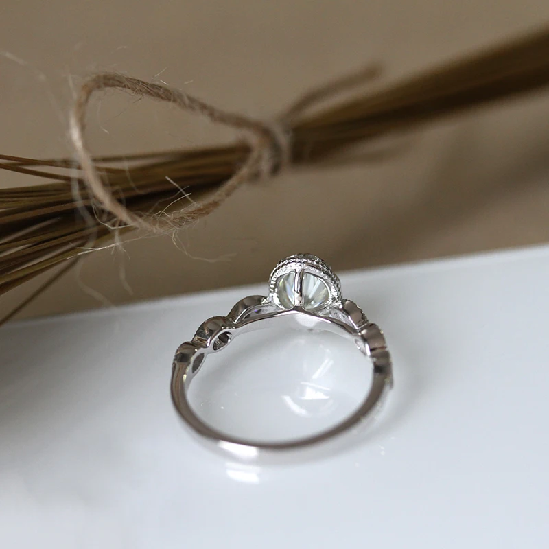 

Dupuy Women's Diamond Ring Exquisite Fashion Bezel Setting Oval Wedding and Engagement Ring 14K White Gold Gemstone Ring D180096
