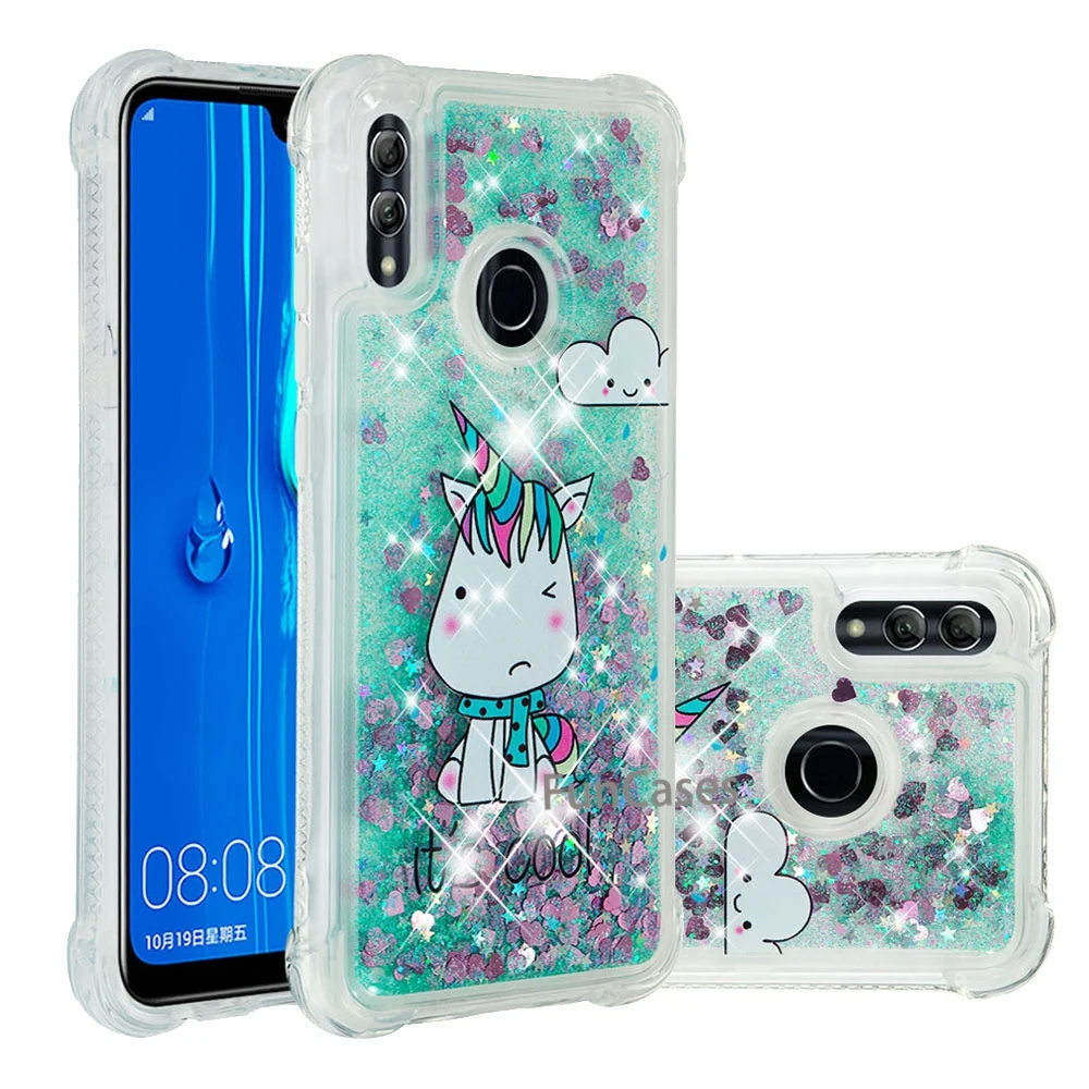 Динамический песок жидкие блестящие чехлы для huawei P Smart 2019 Coque TPU Slicone honor 10 lite
