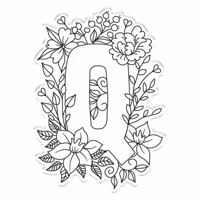 Picture 13 Цветы, окружающие буквы алфавита, прозрачные штампы для DIY бумажные карточки для скрапбукинга для ручной работы 3*4 дюйма - Цвет: Picture 13