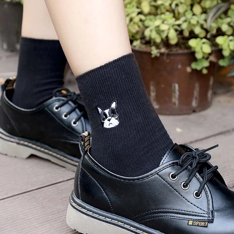 [Cospacool] вышивка мопса узор конфеты забавные Женские носочки креативные Япония