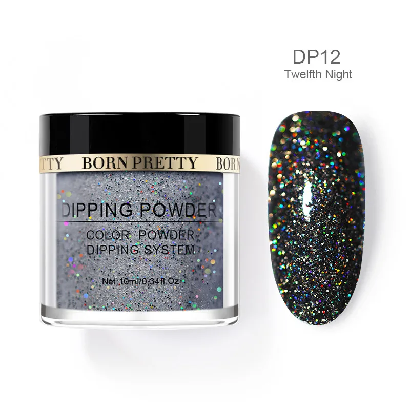 BP-DP12 BORN PRETTY 10 мл Dip порошок для ногтей без лампы для лечения голографический блеск градиент французский натуральный сухой дизайн ногтей украшения Маникюр - Цвет: BP-DP12