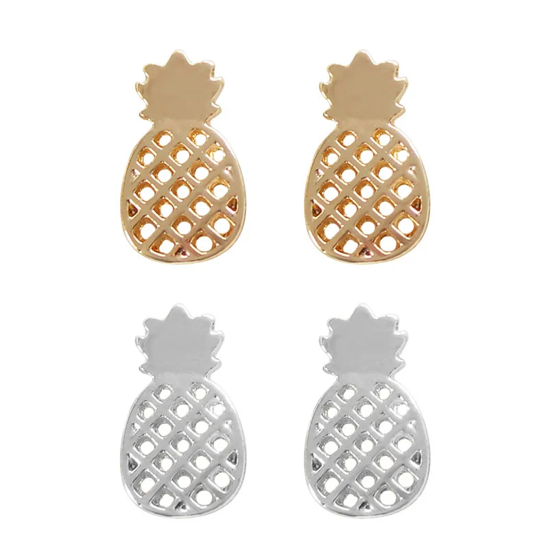 Boho Ананас Фрукты маленькие серьги для женщин мужчин ZA Bijoux золотой цвет массивные