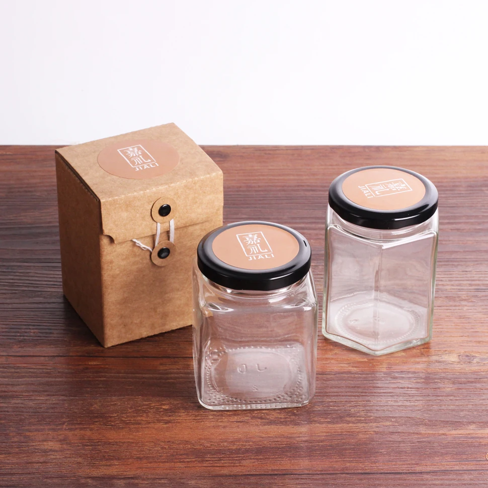 Упаковочная коробка из крафт бумаги 30 шт. стеклянная бутылка для меда джема почвы