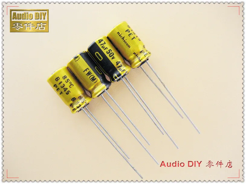 50pcs Nichicon FW Series 47uF/50V Audio Electrolytic Capacitor | Электронные компоненты и принадлежности