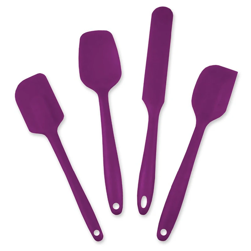 

4Piece/set Heat Resistant, Seamless, Non Stick, Dishwasher Safe, Silicone Spatula Set Baking Pastry Fondant Cake Decor