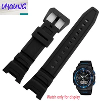 uyoung new black waterproof silicone rubber with sgw 100 p e m to k me smart watch bracelet jewelry watch strap