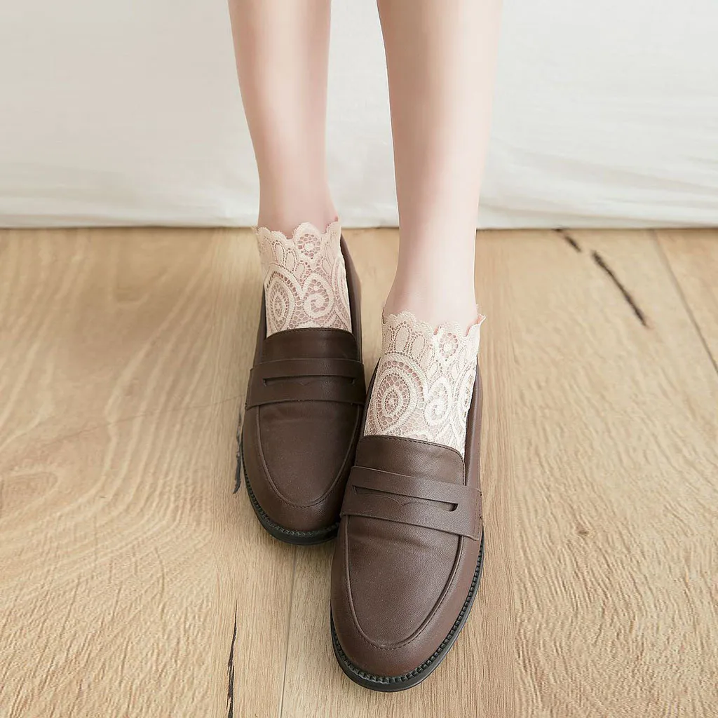 Для женщин s носки с кружевной отделкой невидимое нескользящее покрытие НЧ