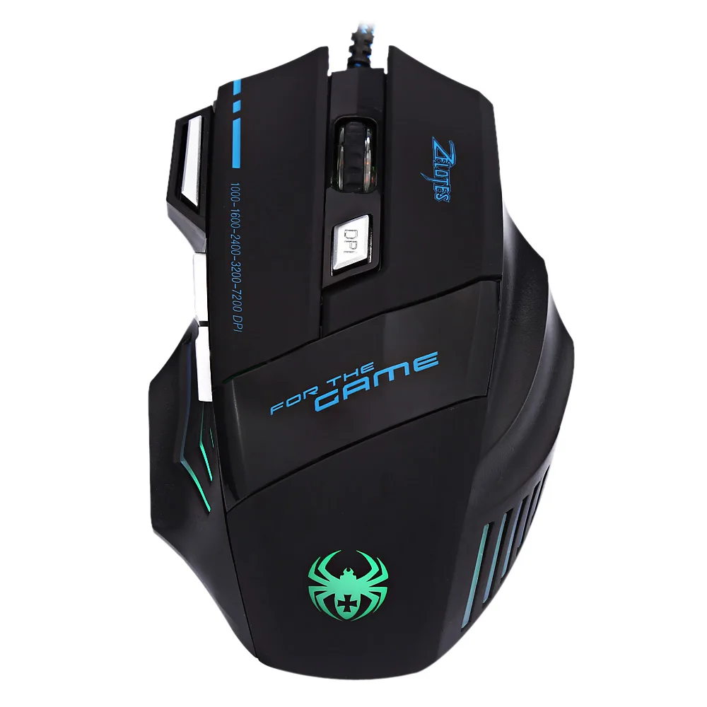 ZELOTES T - 80 7200 DPI 7 Button Multi Color LED Optical USB Wired Gaming Mouse | Компьютеры и офис
