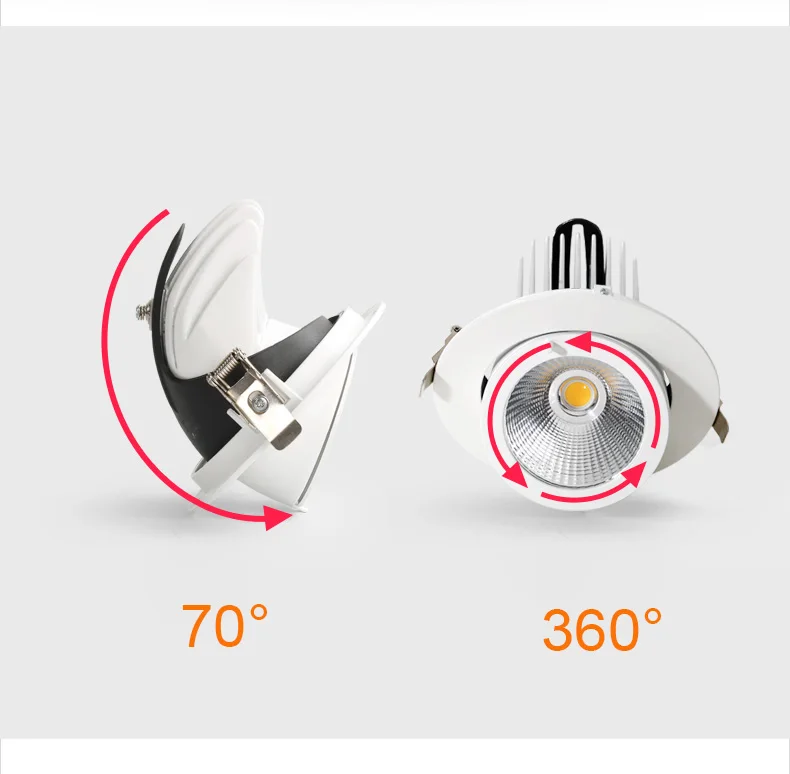 Dimmable Светодиодный точечный светильник со слоном в носу, встраиваемый потолочный светильник COB, светильник для гостиной, коридора, магазина одежды, осветительные приборы