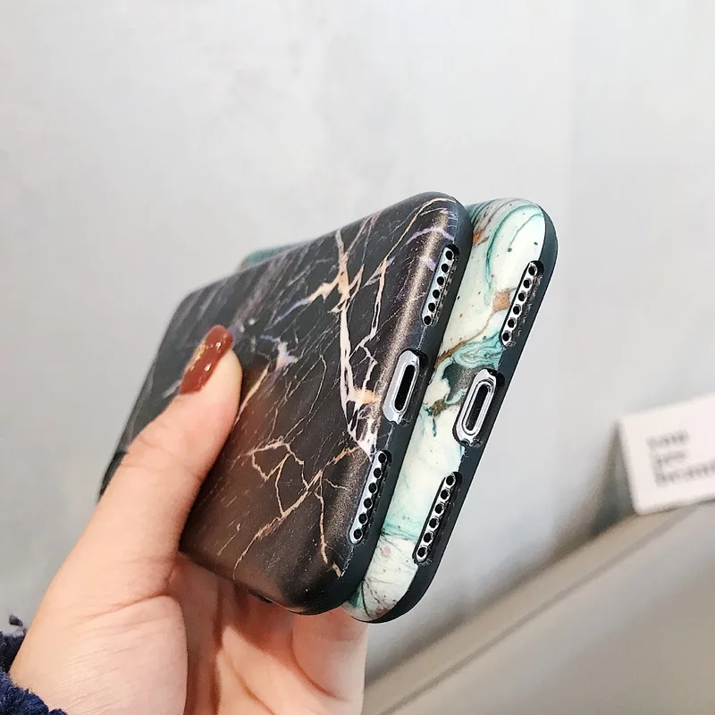 Мраморный полосатый силиконовый чехол для iPhone XR X XS Max 6 6S 7 8 Plus милый Модный мягкий