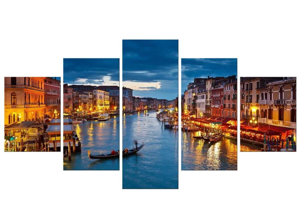 5 шт. Ночная Венецианская паруса картина с изображением лодки для гостиной Декор