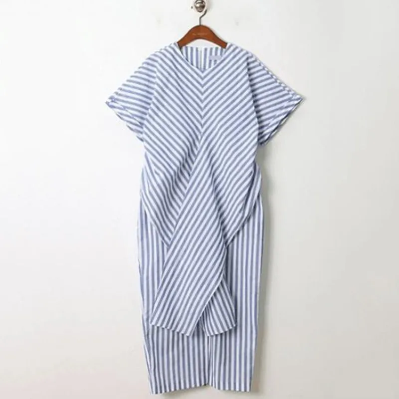 striped dress TWOTWINSTYLE, Полосатое Макси платье на шнуровке, женское платье с коротким рукавом и высокой талией, платье с поперечным разрезом для женщин, осень, модная новинка - Цвет: striped dress