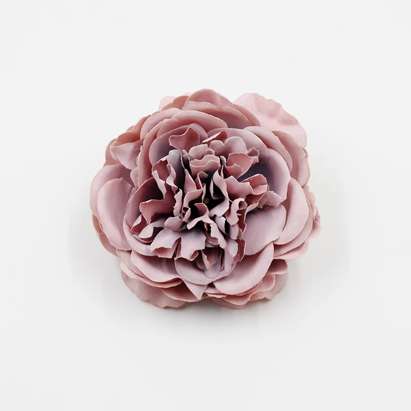 Champagne purple 2 шт., искусственный цветок, 8 см, пион из шёлка, цветок, голова для свадебной вечеринки, украшение дома, сделай сам, цветок, стена, Подарочная коробка, скрапбук, ремесло - Цвет: Champagne purple