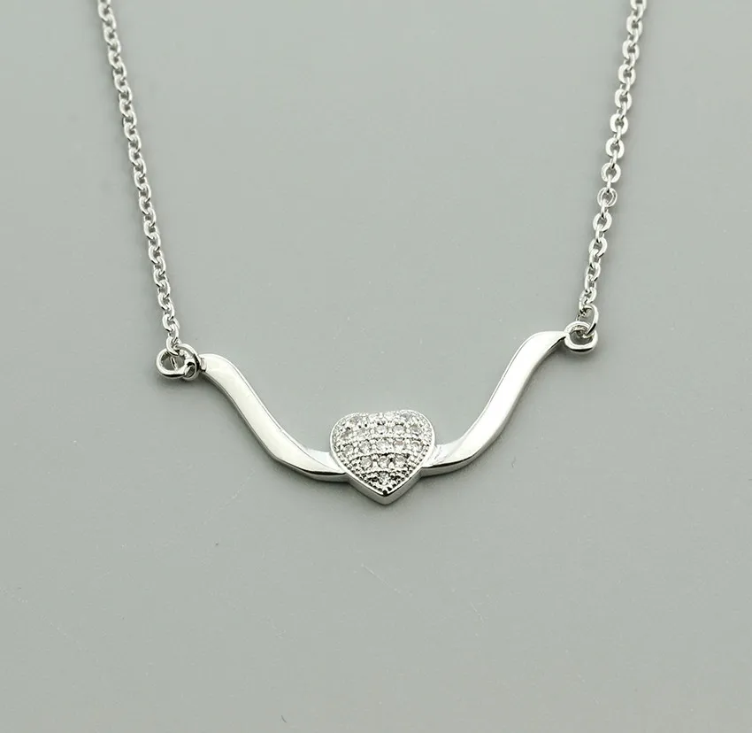 Великолепная сказка Романтический CZ Flying Heart Цепочки и ожерелья Для женщин