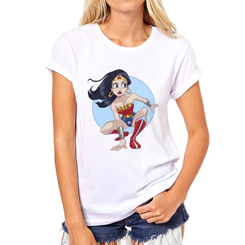 Женская футболка Wonder Woman 2018 с графическим принтом для девочек топы женщин модная