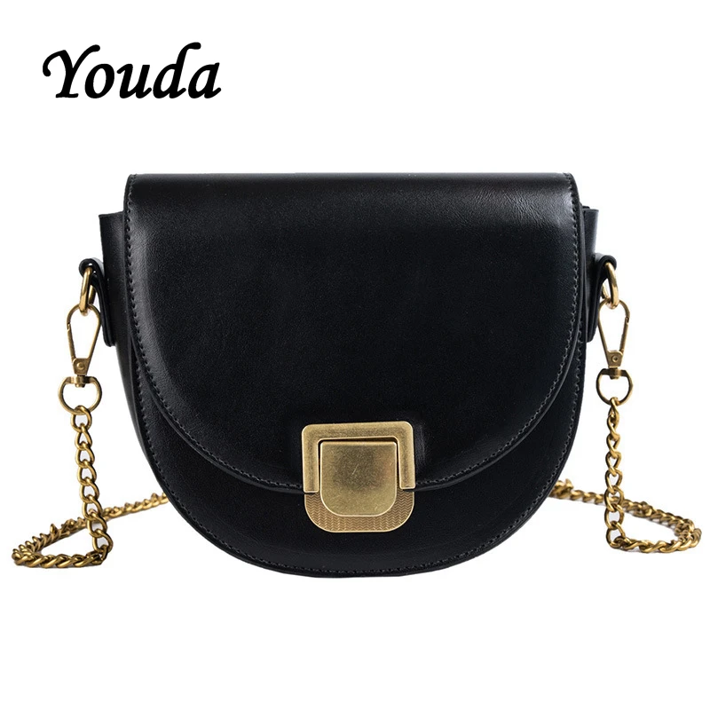 Youda металлической цепью ремень дамы плечо седельная сумка модные женские флип