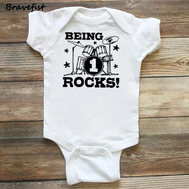Модные боди с барабанным принтом для новорожденных летняя одежда мальчиков и