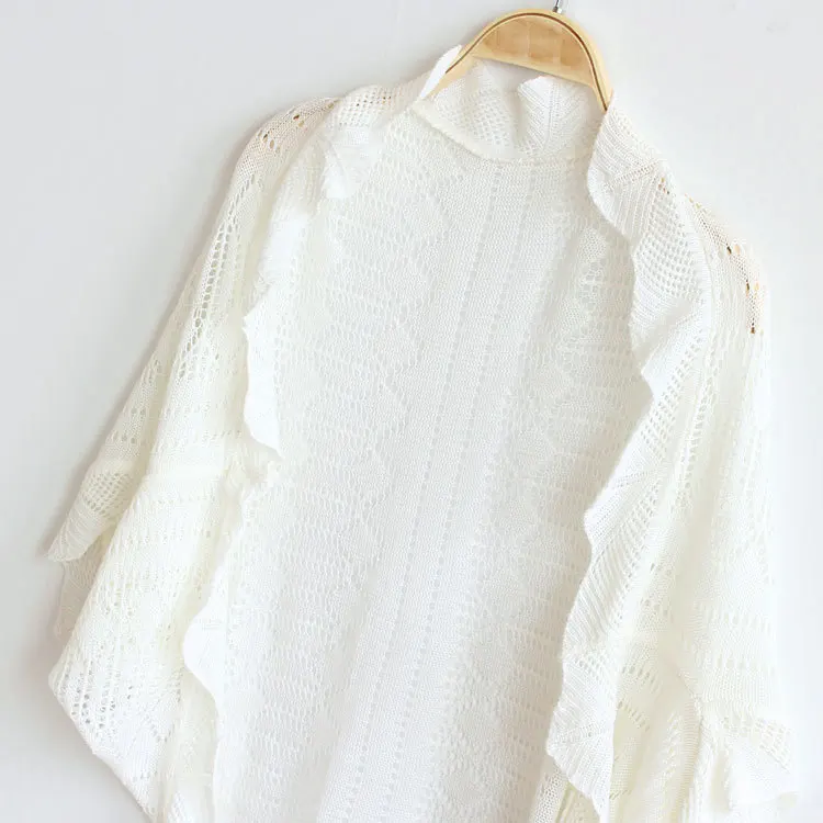 Summer women's cardigan hollow-out thin knit loose bat sleeve air conditioner shirt suntan shirt small cape cardigan jacket