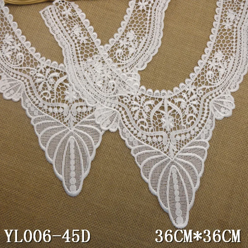 Новый U-образный кружевной воротник маленькие волнистые молочно-белые вышитые
