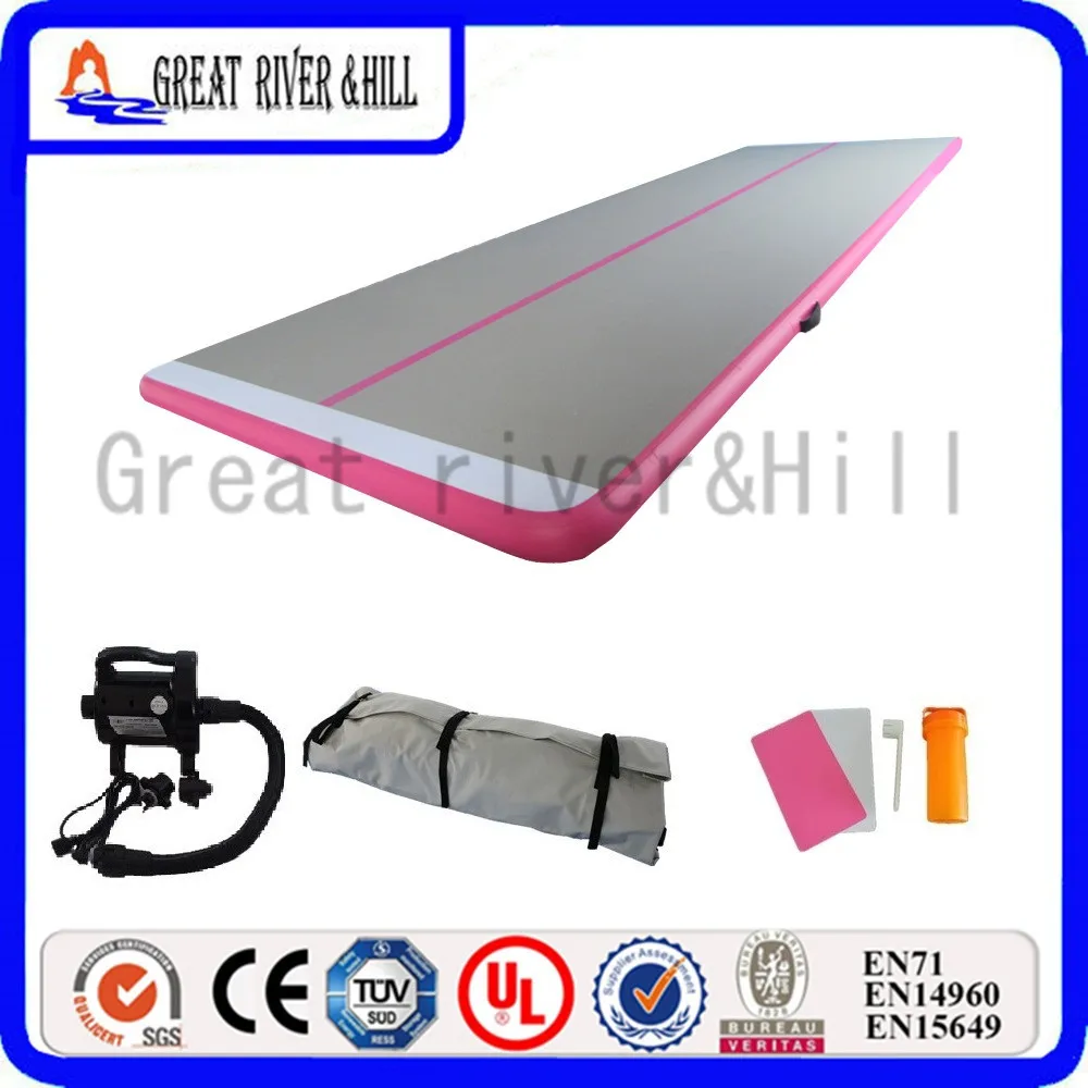 

Great river hill gymnastic mat inflatable air track be used in combination for kids grey&pink 4m x 1.8m x 10cm