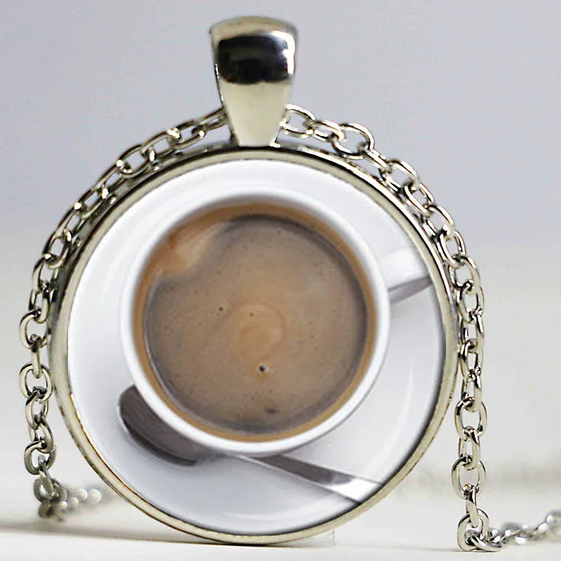 Кулон Любителя кофе Lover Подарок Коричневый и белый цвет ювелирные изделия