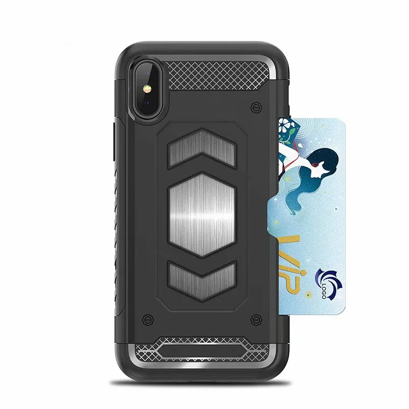Противоударный бронированный чехол с держателем для карт iPhone X XR XS MAX 8 7 6