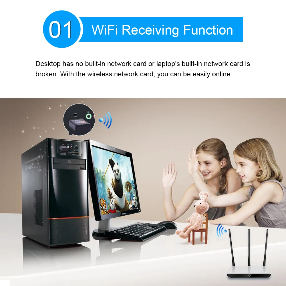 USB wi fi адаптер 600 Мбит/с 2 4 + 5 8 ГГц 802.11ac|Сетевые карты| |