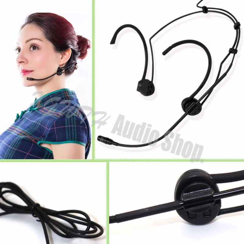 Профессиональная Складная головка с двойной головкой гарнитура микрофон