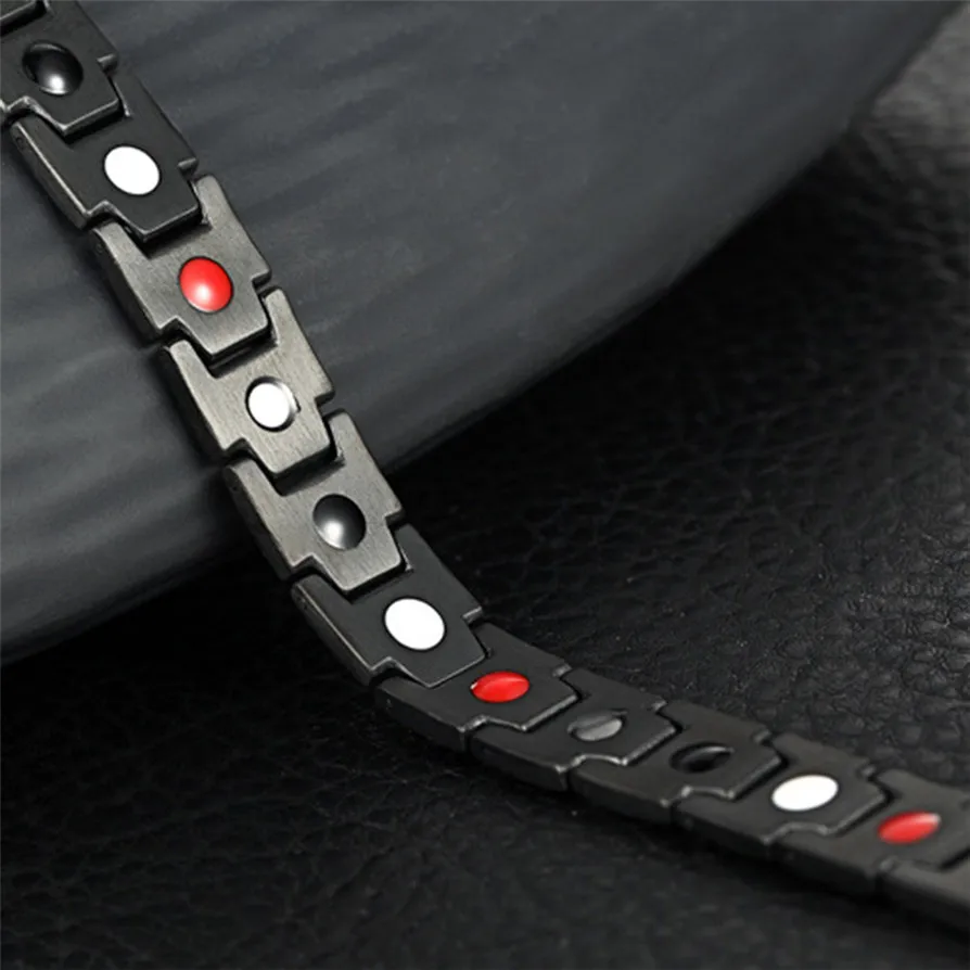 Bangles OTOKY Hot 2018 Hottime Luxury Fashion Health Energy Bracelet Men Stainless Steel Magnetic Black Apr24 |
