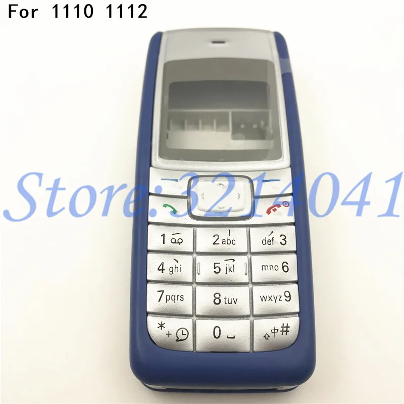 Полная задняя часть корпуса Крышка для Nokia 1110 1112 крышка батареи задний Чехол Корпус средняя рамка английская клавиатура кнопка+ логотип