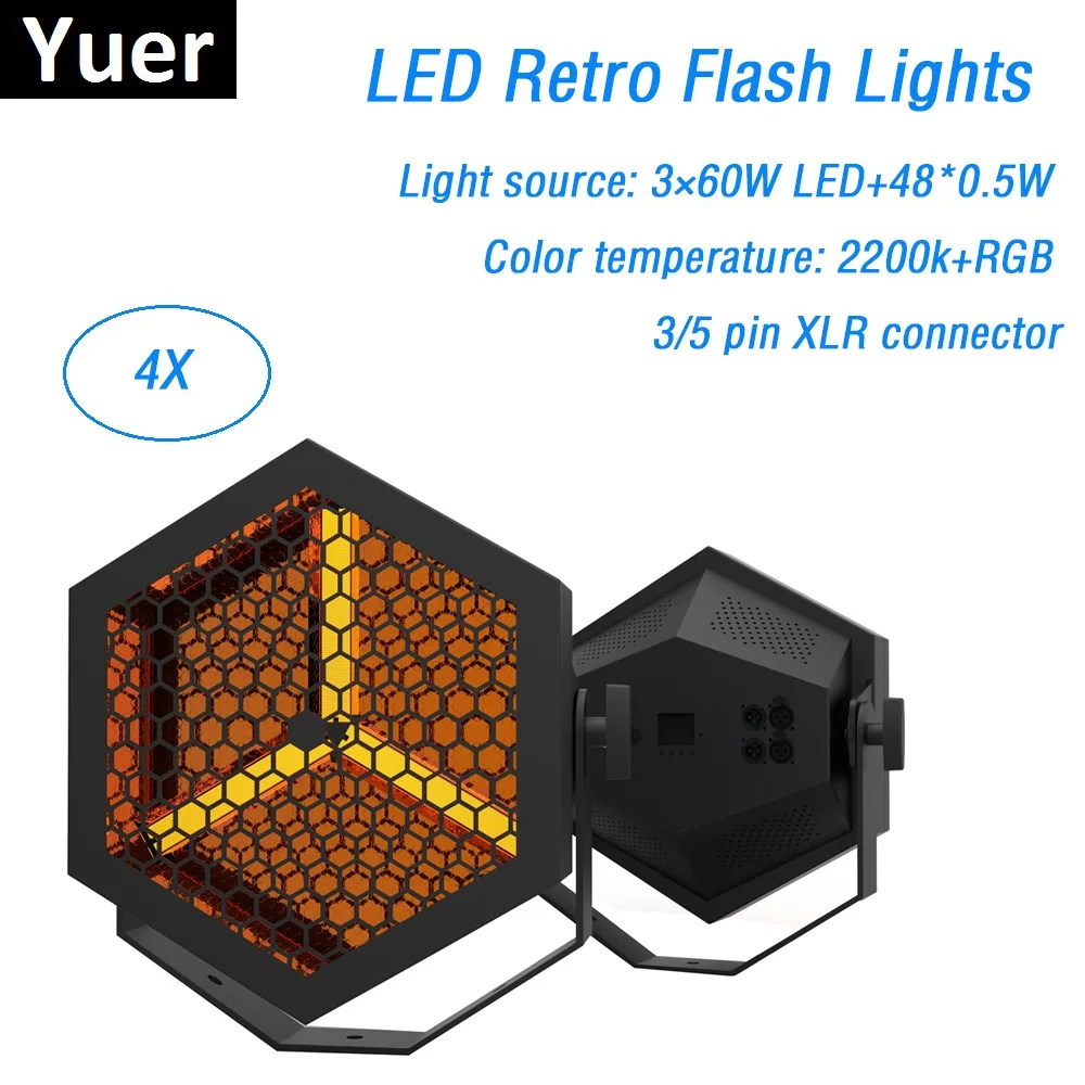4 шт. светодиодные ретро фонарики 3 х60 Вт + 48 Х0 5 RGB в 1|Эффект освещения сцены| |