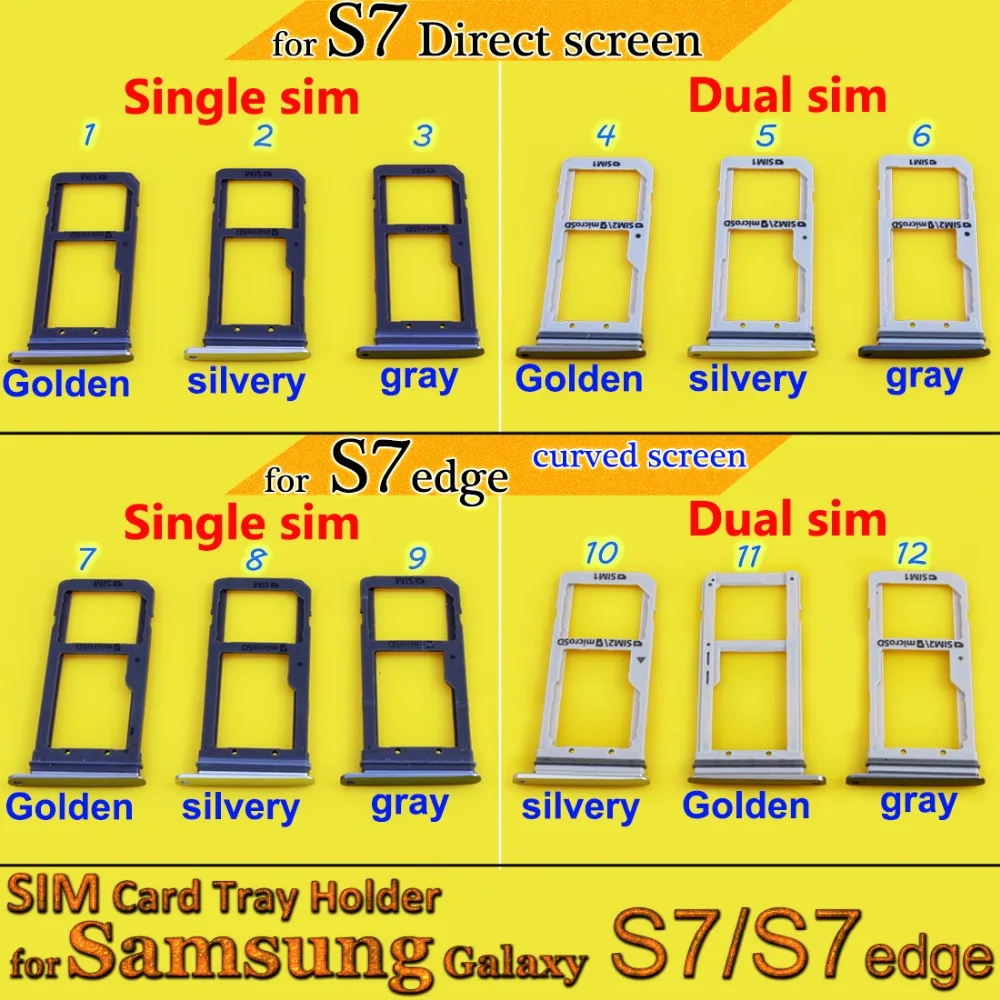 Держатель слота для двух SIM карт Samsung Galaxy S7 Edge чехол ремонта изогнутого экрана
